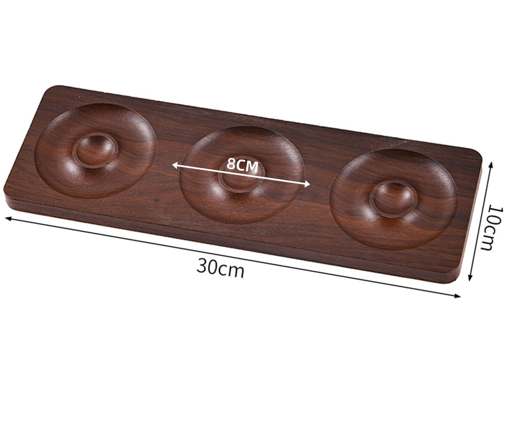 Walnut-Pattern Wooden Bead & Bracelet Display Tray – Vintage Jewelry Display Plate for Gemstone Bracelets, Craft Fairs & Market Stalls