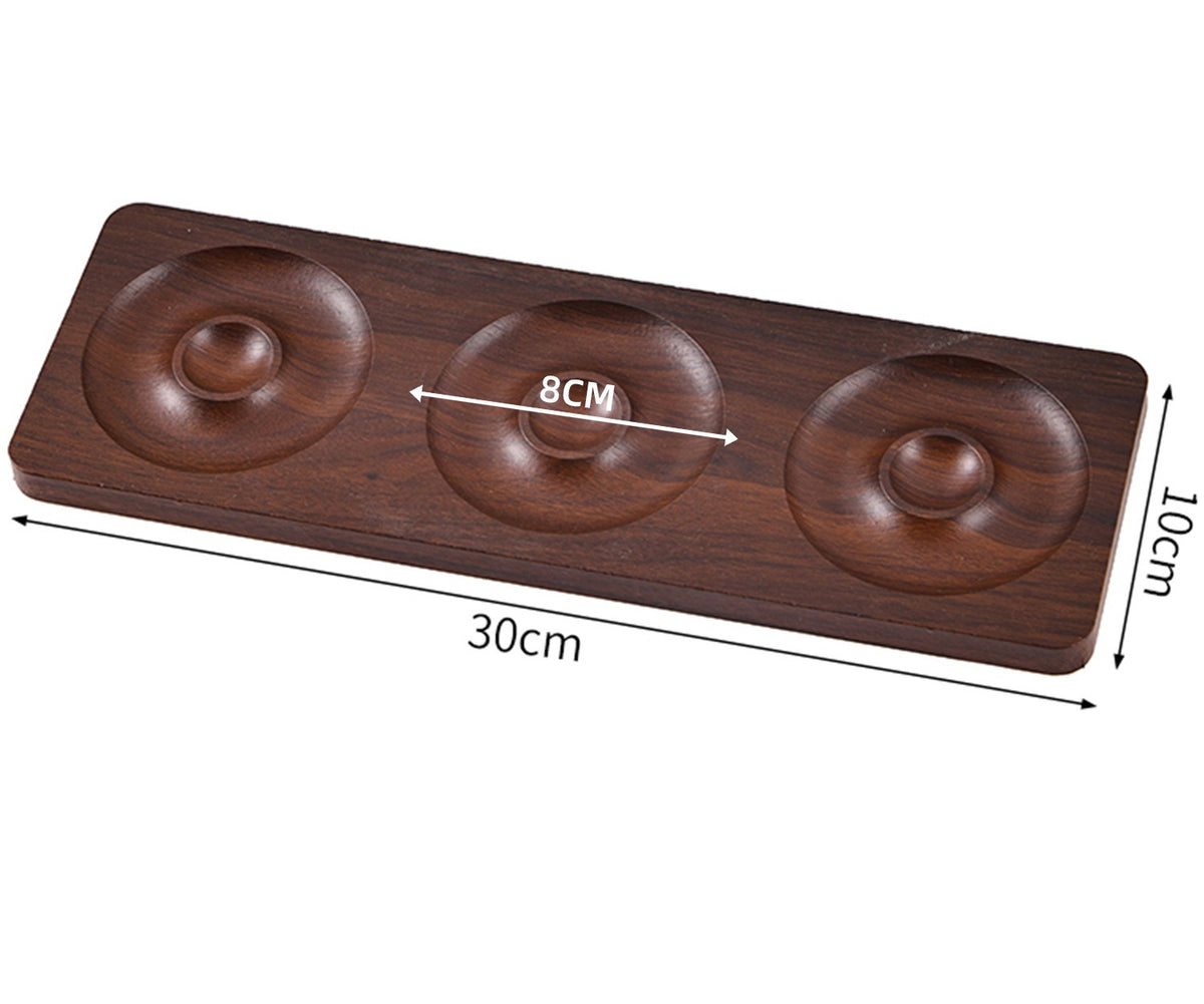 Walnut-Pattern Wooden Bead & Bracelet Display Tray – Vintage Jewelry Display Plate for Gemstone Bracelets, Craft Fairs & Market Stalls