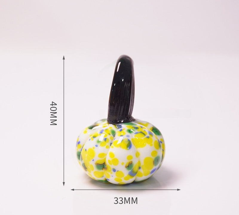 Colored Glass Pumpkin Desktop Ornaments