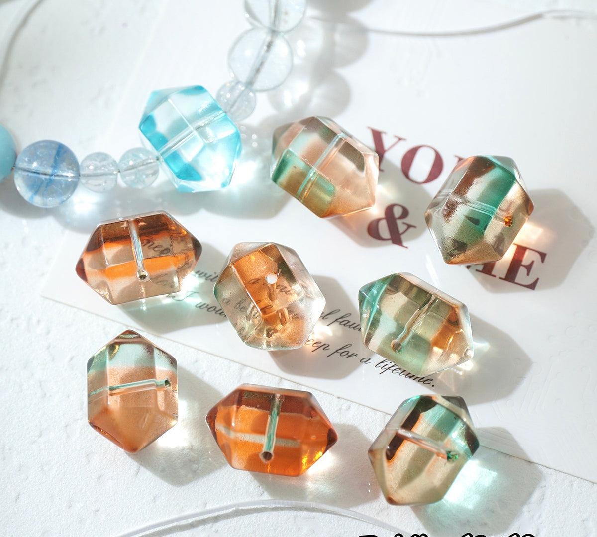 Hexagonal Glazed Beads