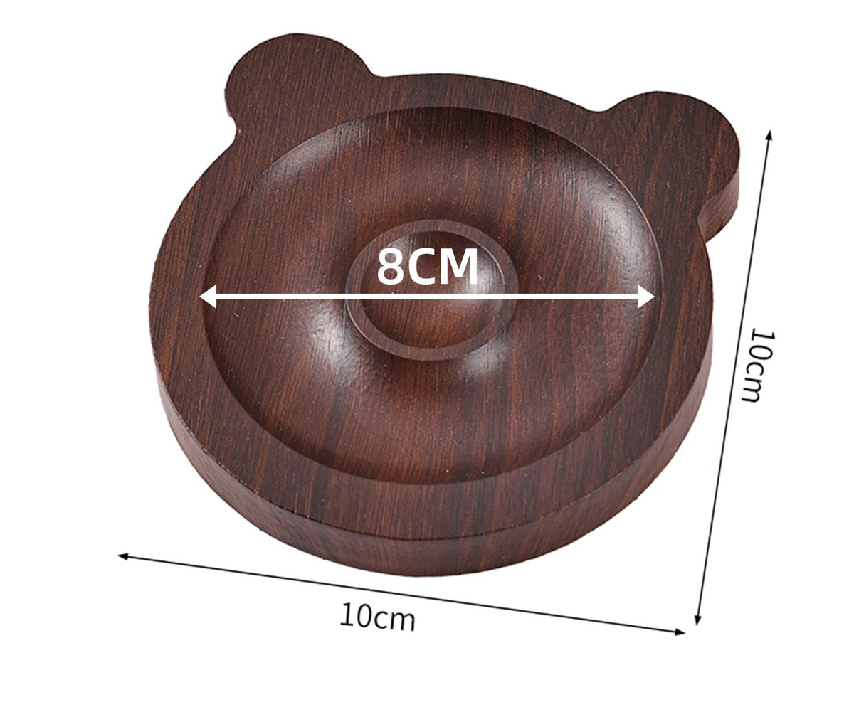 Walnut-Pattern Wooden Bead & Bracelet Display Tray – Vintage Jewelry Display Plate for Gemstone Bracelets, Craft Fairs & Market Stalls