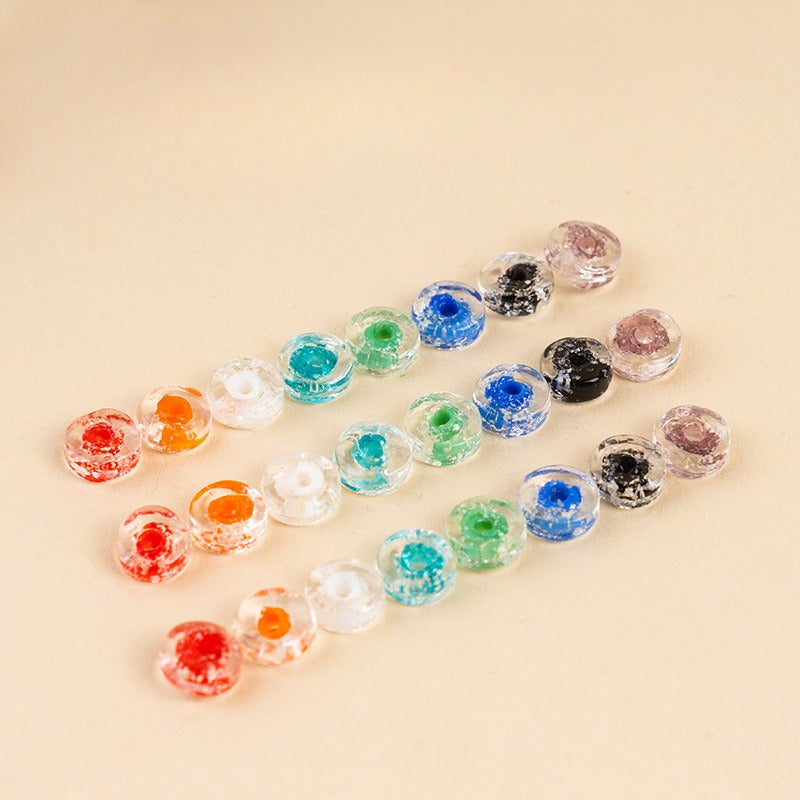 Colorful Powder-Glazed Flat Spacer Beads