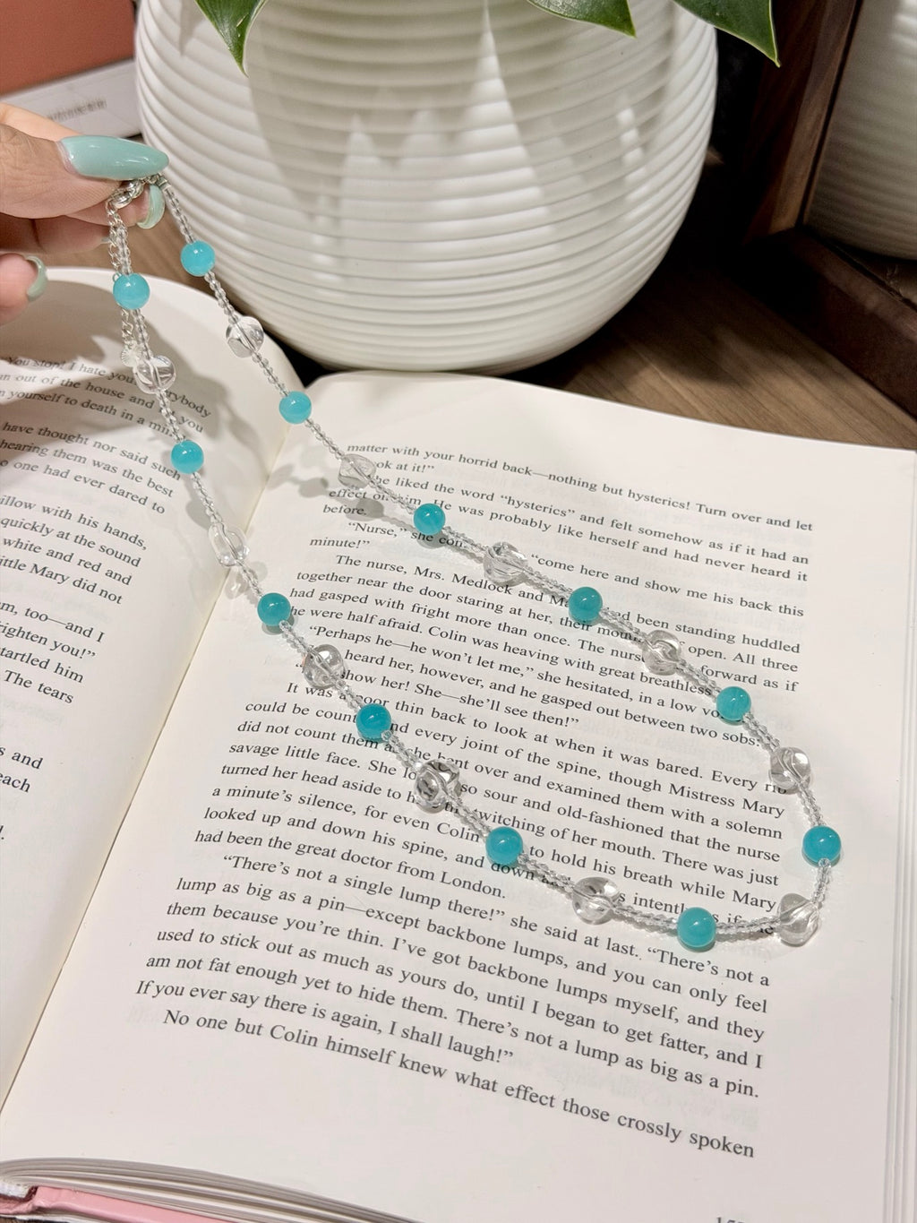 Amazonite & White Quartz Beaded Necklace – Candy