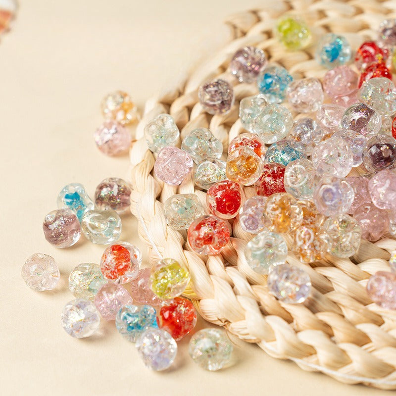 Color Powder Irregular Glazed Beads