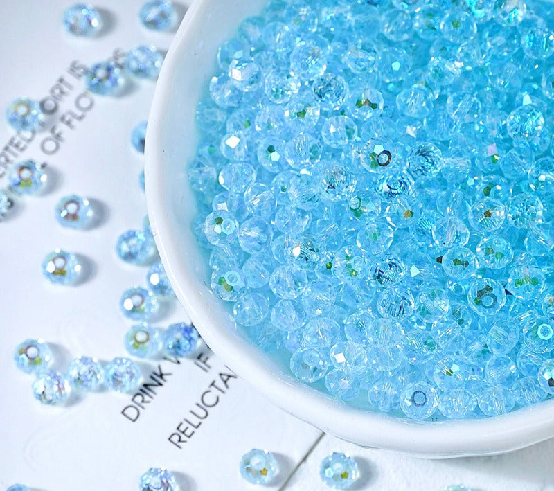 Faceted Crystal-Style Rondelle Beads