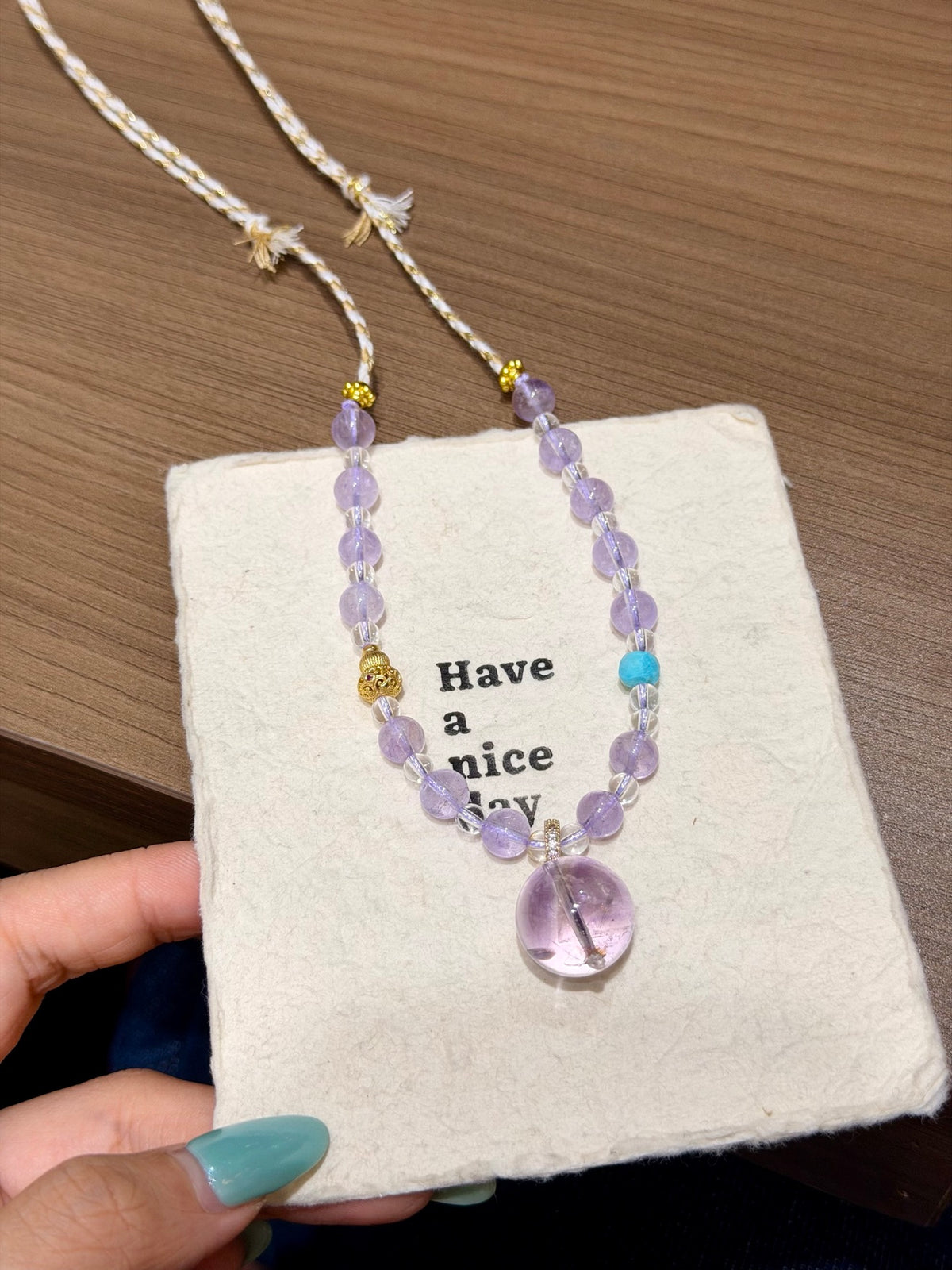 Amethyst Peace Buckle Necklace