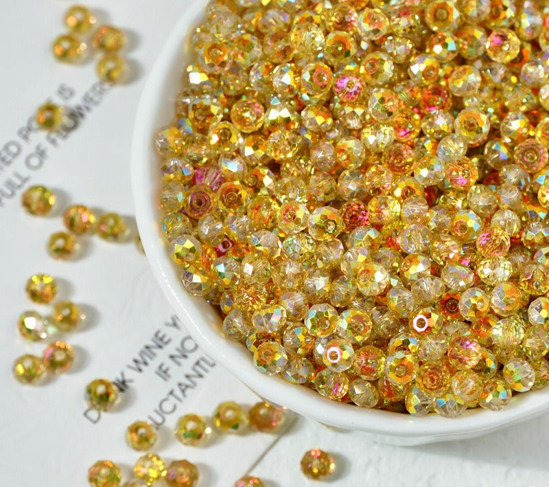 Faceted Crystal-Style Rondelle Beads