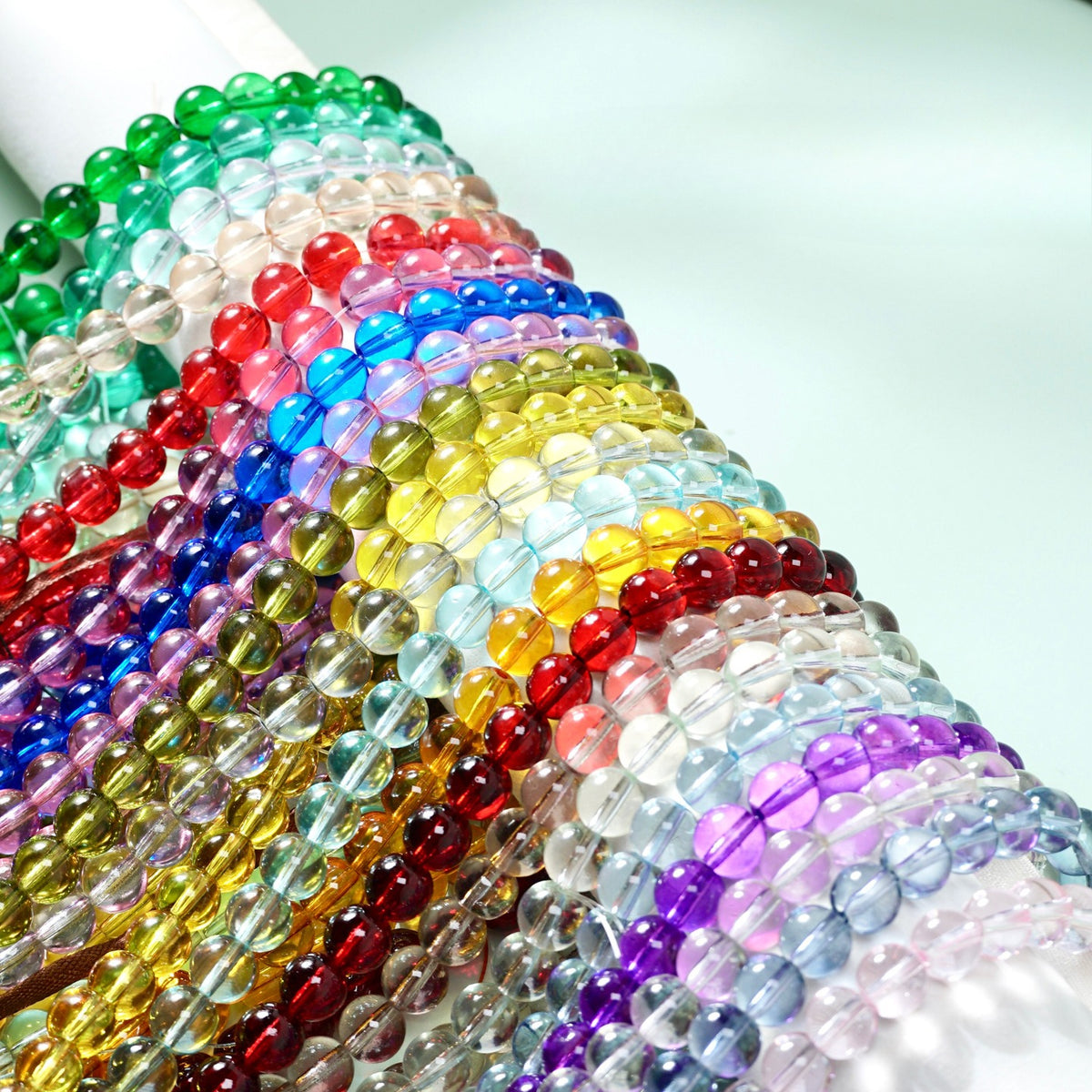 Glass Crystal-Style Round Beads
