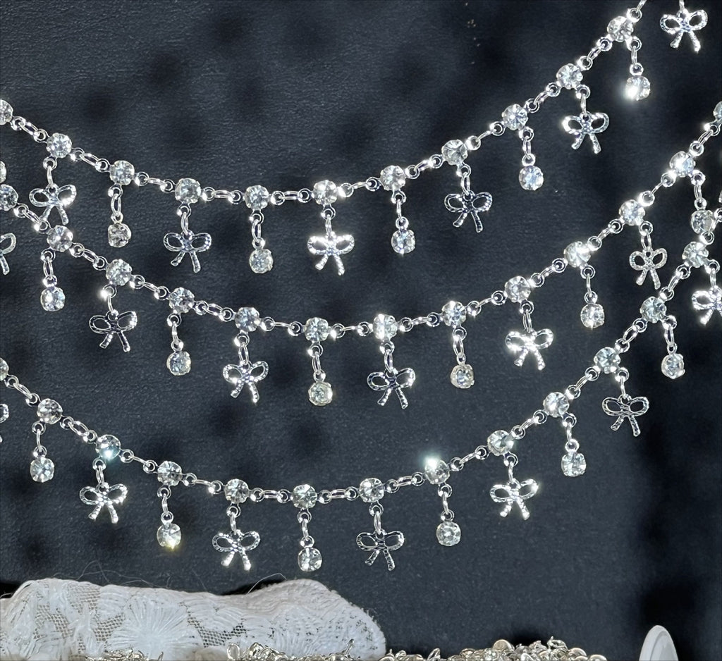 Fairy Bow Rhinestone Copper Decorative Chain – 10 Meters