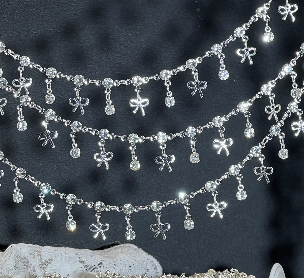 Fairy Bow Rhinestone Copper Decorative Chain – 10 Meters
