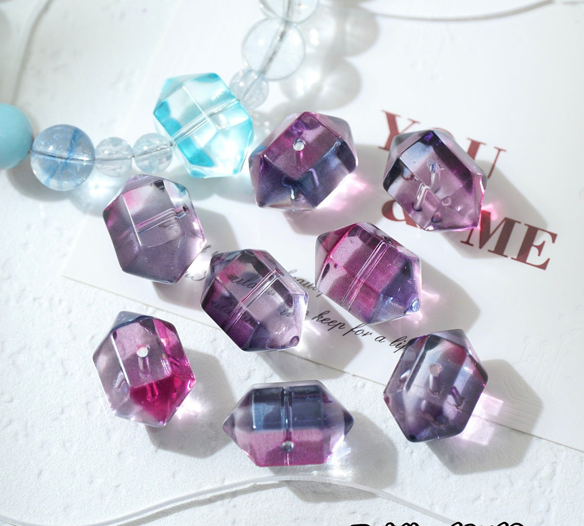Hexagonal Glazed Beads