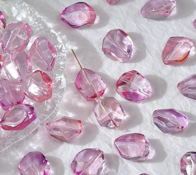 Pink Amethyst-Style Glazed Beads
