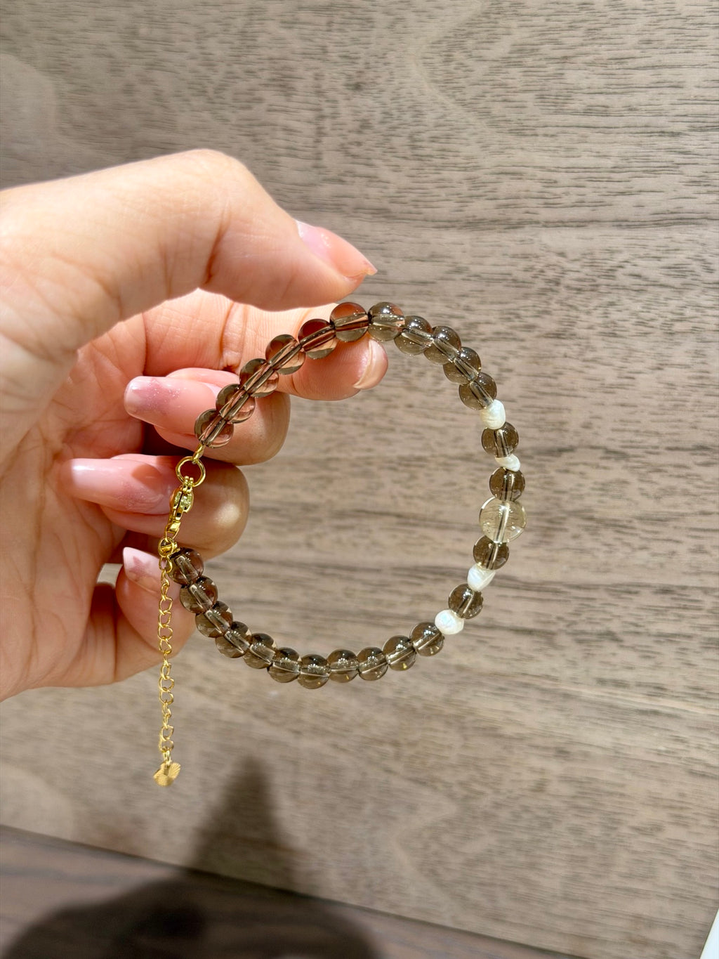 Smoky Quartz, Citrine & Freshwater Pearl Bracelet