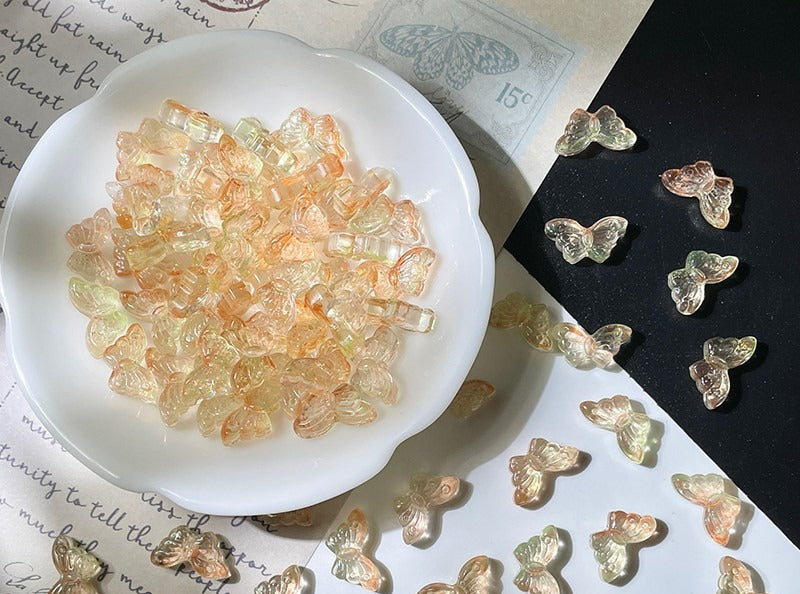 Glass Butterfly Beads with Straight Holes
