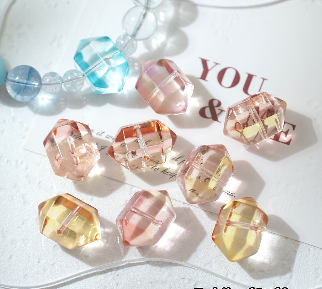Hexagonal Glazed Beads