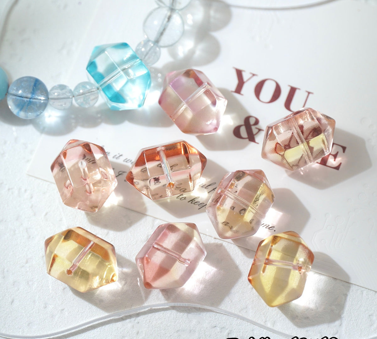 Hexagonal Glazed Beads