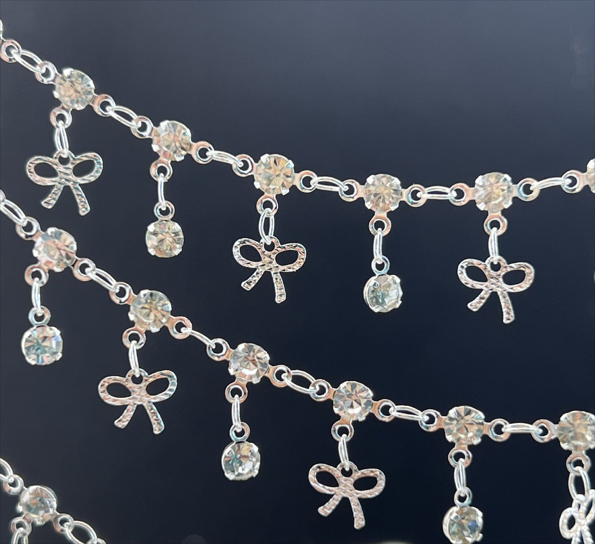 Fairy Bow Rhinestone Copper Decorative Chain – 10 Meters