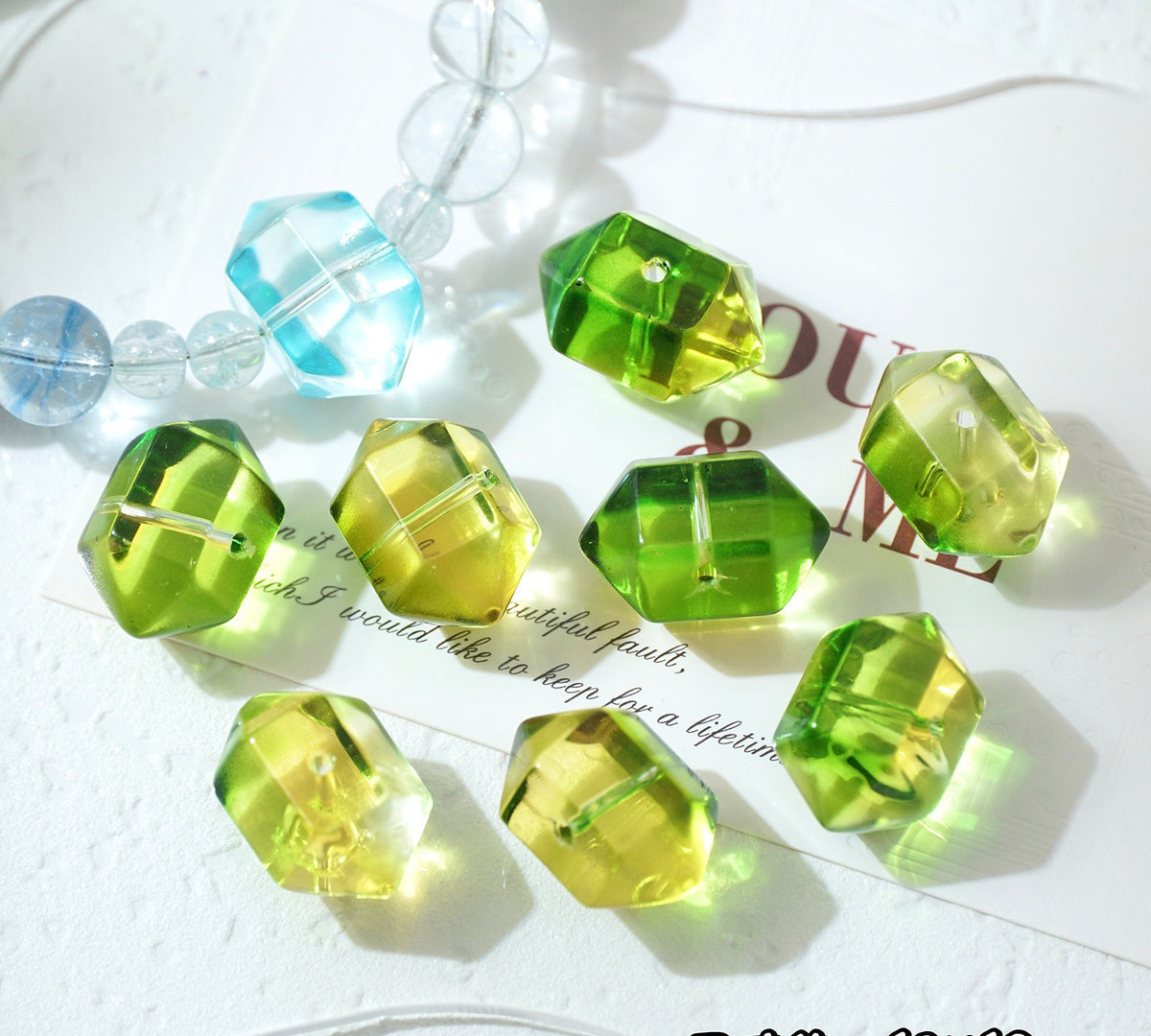 Hexagonal Glazed Beads